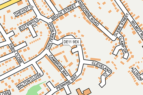 DE11 9EX map - OS OpenMap – Local (Ordnance Survey)
