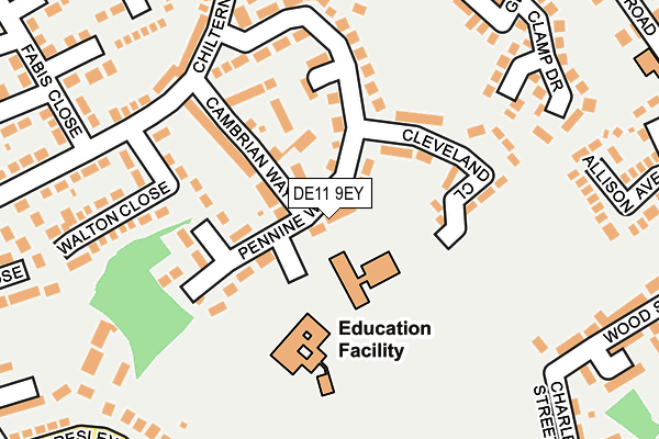 DE11 9EY map - OS OpenMap – Local (Ordnance Survey)