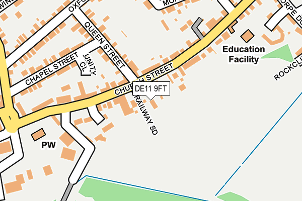 DE11 9FT map - OS OpenMap – Local (Ordnance Survey)