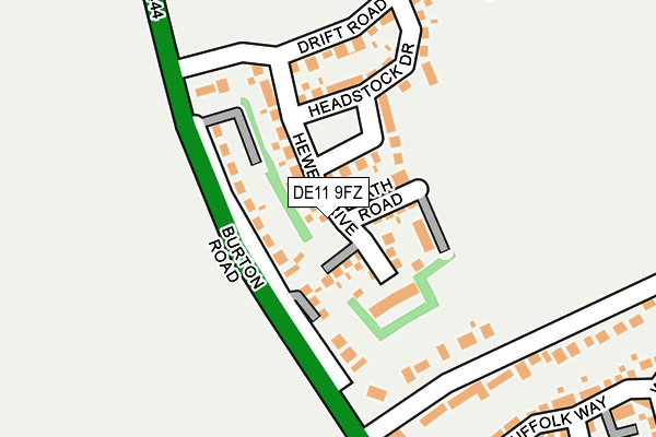 DE11 9FZ map - OS OpenMap – Local (Ordnance Survey)