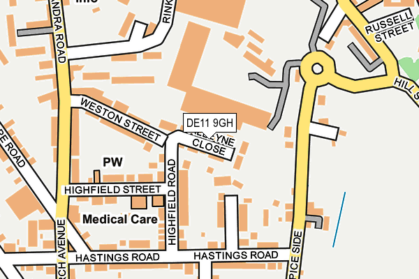 DE11 9GH map - OS OpenMap – Local (Ordnance Survey)