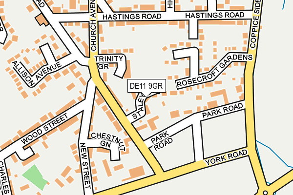 DE11 9GR map - OS OpenMap – Local (Ordnance Survey)
