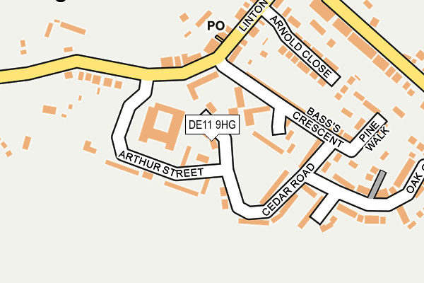 DE11 9HG map - OS OpenMap – Local (Ordnance Survey)
