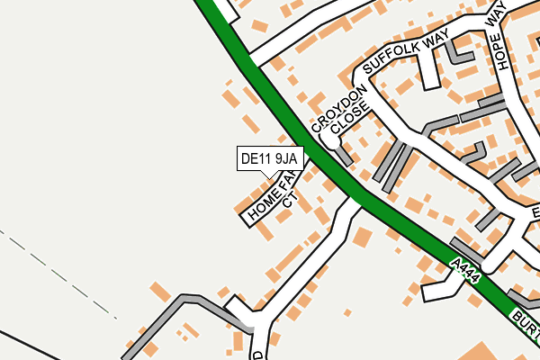 DE11 9JA map - OS OpenMap – Local (Ordnance Survey)