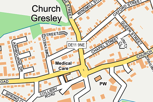 DE11 9NE map - OS OpenMap – Local (Ordnance Survey)