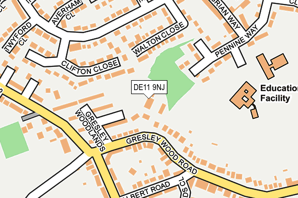 DE11 9NJ map - OS OpenMap – Local (Ordnance Survey)