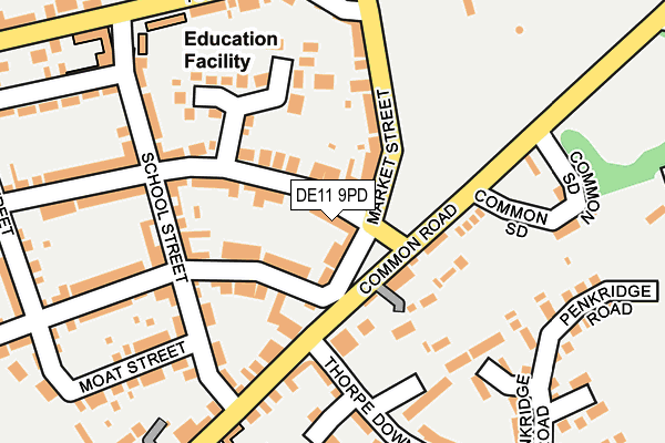 DE11 9PD map - OS OpenMap – Local (Ordnance Survey)