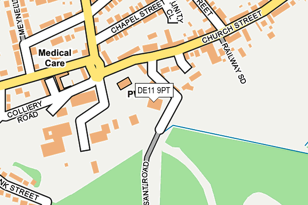 DE11 9PT map - OS OpenMap – Local (Ordnance Survey)