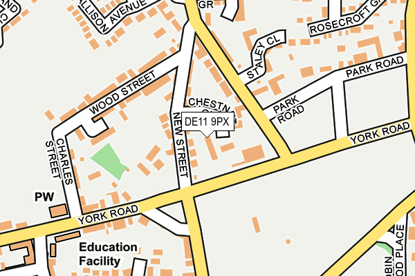 DE11 9PX map - OS OpenMap – Local (Ordnance Survey)