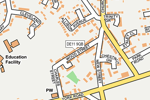 DE11 9QB map - OS OpenMap – Local (Ordnance Survey)