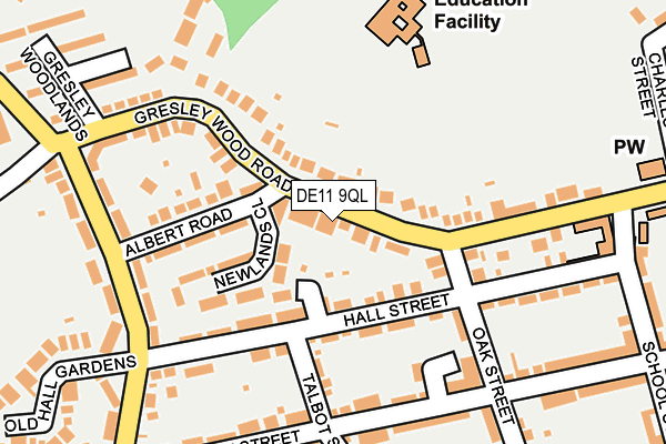 DE11 9QL map - OS OpenMap – Local (Ordnance Survey)