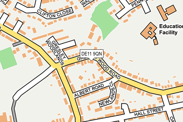 DE11 9QN map - OS OpenMap – Local (Ordnance Survey)