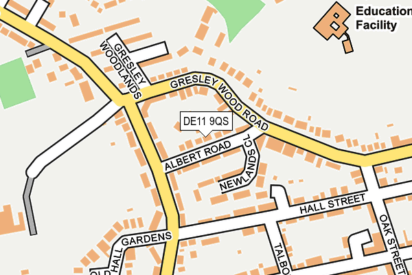 DE11 9QS map - OS OpenMap – Local (Ordnance Survey)