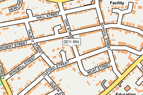 DE11 9RA map - OS OpenMap – Local (Ordnance Survey)