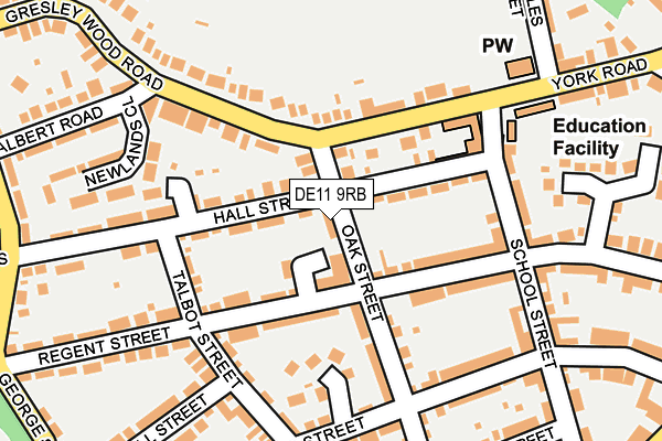 DE11 9RB map - OS OpenMap – Local (Ordnance Survey)