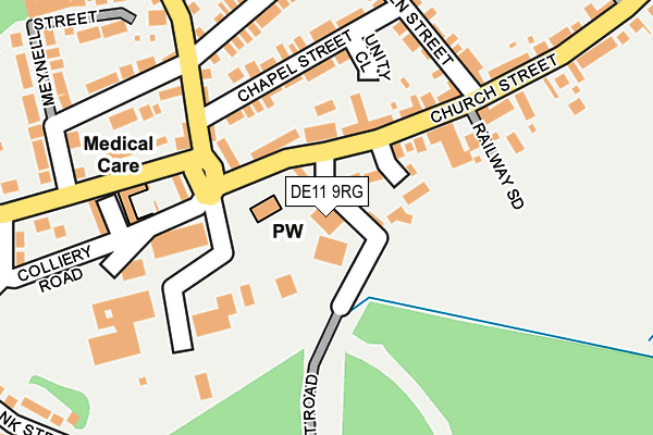 DE11 9RG map - OS OpenMap – Local (Ordnance Survey)