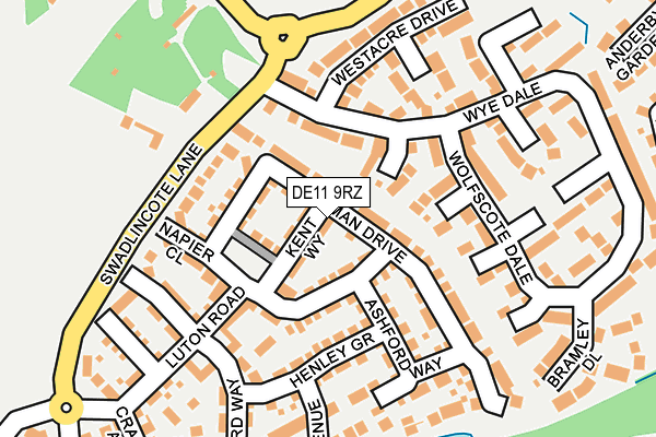 DE11 9RZ map - OS OpenMap – Local (Ordnance Survey)