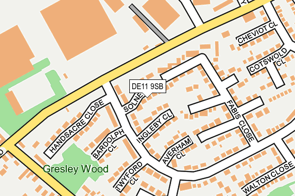 DE11 9SB map - OS OpenMap – Local (Ordnance Survey)