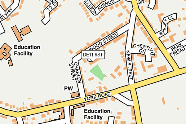 DE11 9ST map - OS OpenMap – Local (Ordnance Survey)