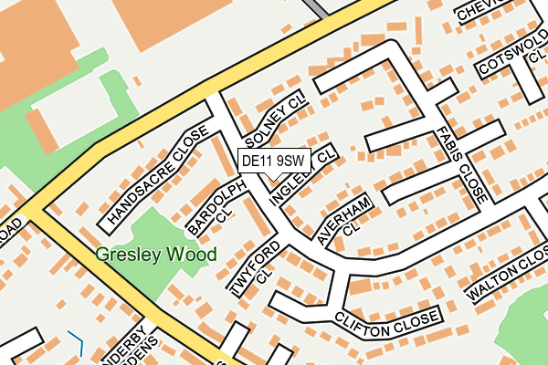 DE11 9SW map - OS OpenMap – Local (Ordnance Survey)