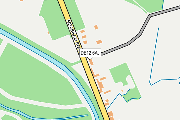 DE12 6AJ map - OS OpenMap – Local (Ordnance Survey)