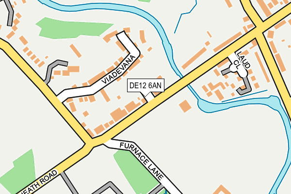 DE12 6AN map - OS OpenMap – Local (Ordnance Survey)