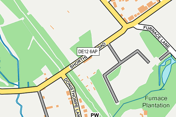 DE12 6AP map - OS OpenMap – Local (Ordnance Survey)