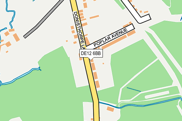 DE12 6BB map - OS OpenMap – Local (Ordnance Survey)