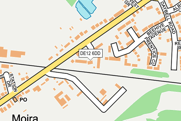 DE12 6DD map - OS OpenMap – Local (Ordnance Survey)