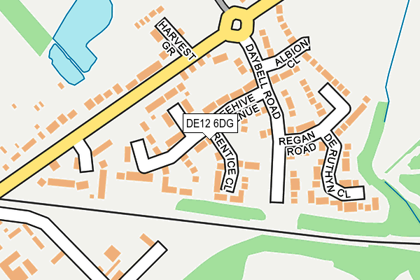 DE12 6DG map - OS OpenMap – Local (Ordnance Survey)