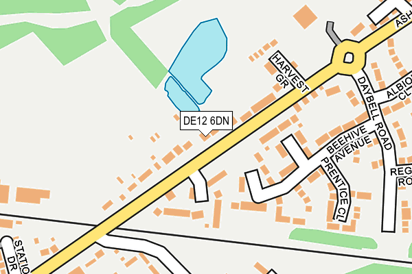 DE12 6DN map - OS OpenMap – Local (Ordnance Survey)