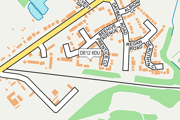 DE12 6DU map - OS OpenMap – Local (Ordnance Survey)