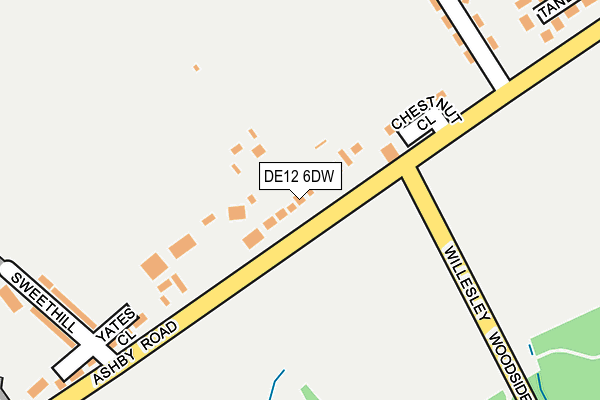 DE12 6DW map - OS OpenMap – Local (Ordnance Survey)