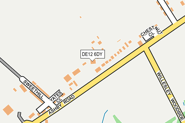 DE12 6DY map - OS OpenMap – Local (Ordnance Survey)