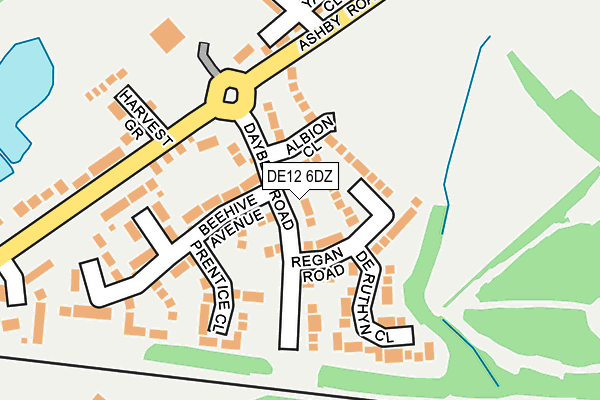 DE12 6DZ map - OS OpenMap – Local (Ordnance Survey)
