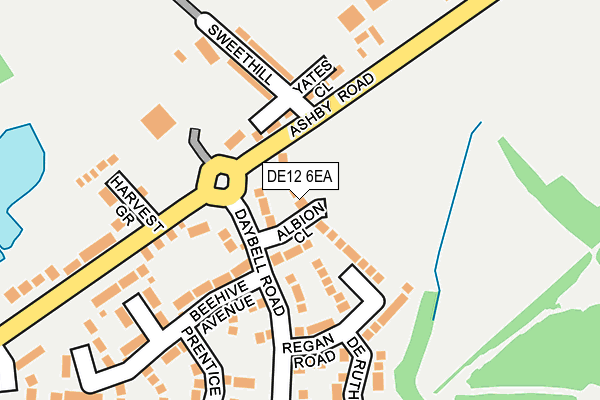DE12 6EA map - OS OpenMap – Local (Ordnance Survey)