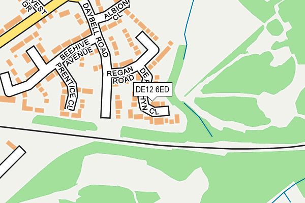 DE12 6ED map - OS OpenMap – Local (Ordnance Survey)