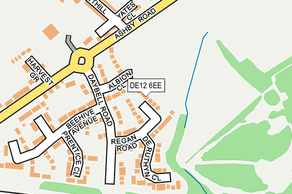 DE12 6EE map - OS OpenMap – Local (Ordnance Survey)