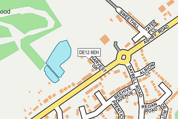 DE12 6EH map - OS OpenMap – Local (Ordnance Survey)