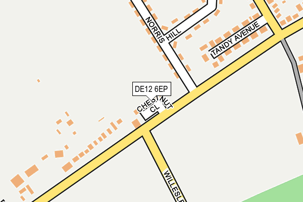 DE12 6EP map - OS OpenMap – Local (Ordnance Survey)