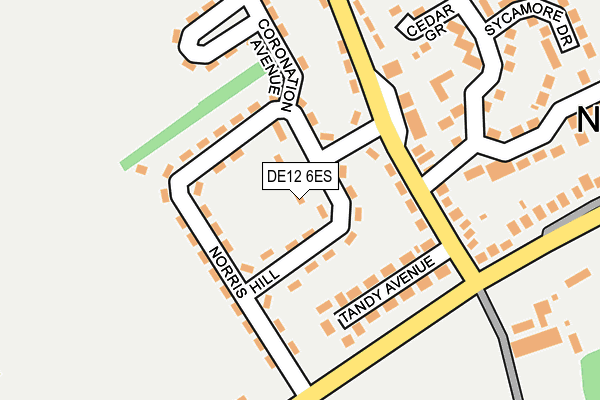 DE12 6ES map - OS OpenMap – Local (Ordnance Survey)