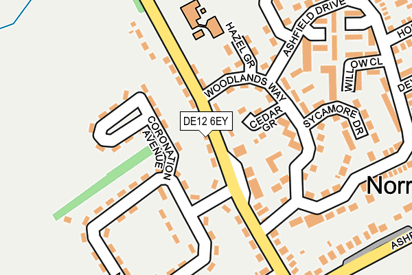 DE12 6EY map - OS OpenMap – Local (Ordnance Survey)