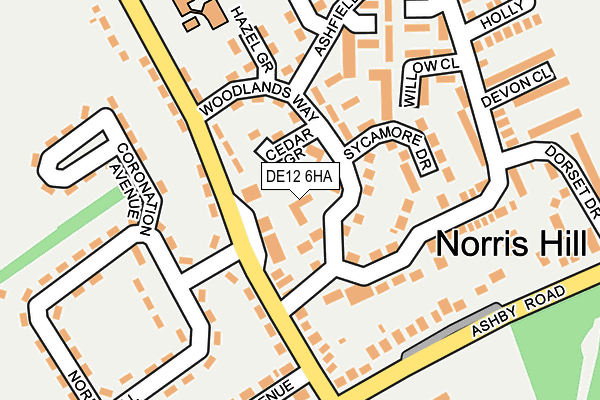 DE12 6HA map - OS OpenMap – Local (Ordnance Survey)
