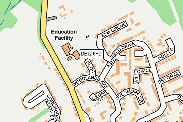 DE12 6HD map - OS OpenMap – Local (Ordnance Survey)