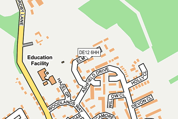DE12 6HH map - OS OpenMap – Local (Ordnance Survey)