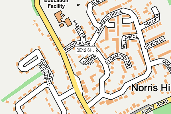 DE12 6HJ map - OS OpenMap – Local (Ordnance Survey)
