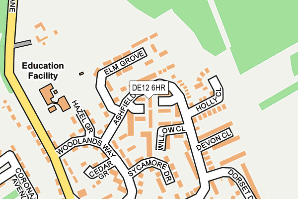 DE12 6HR map - OS OpenMap – Local (Ordnance Survey)