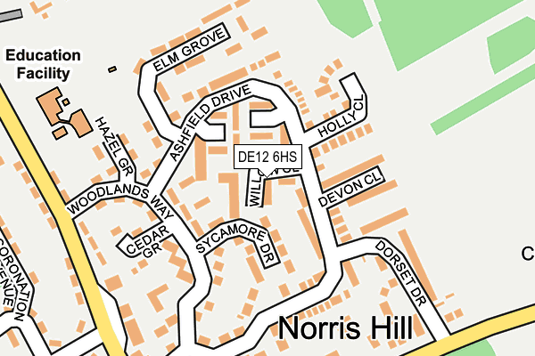 DE12 6HS map - OS OpenMap – Local (Ordnance Survey)