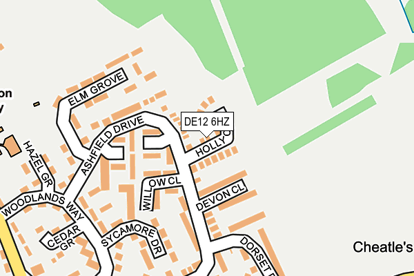 DE12 6HZ map - OS OpenMap – Local (Ordnance Survey)