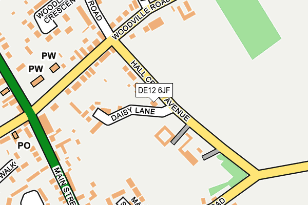 DE12 6JF map - OS OpenMap – Local (Ordnance Survey)